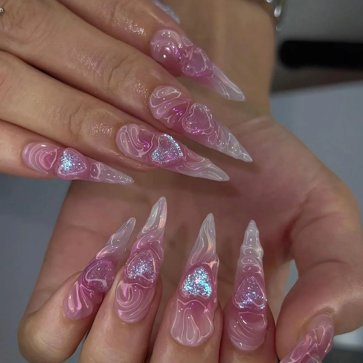 Anastasia Pink Press On Nails