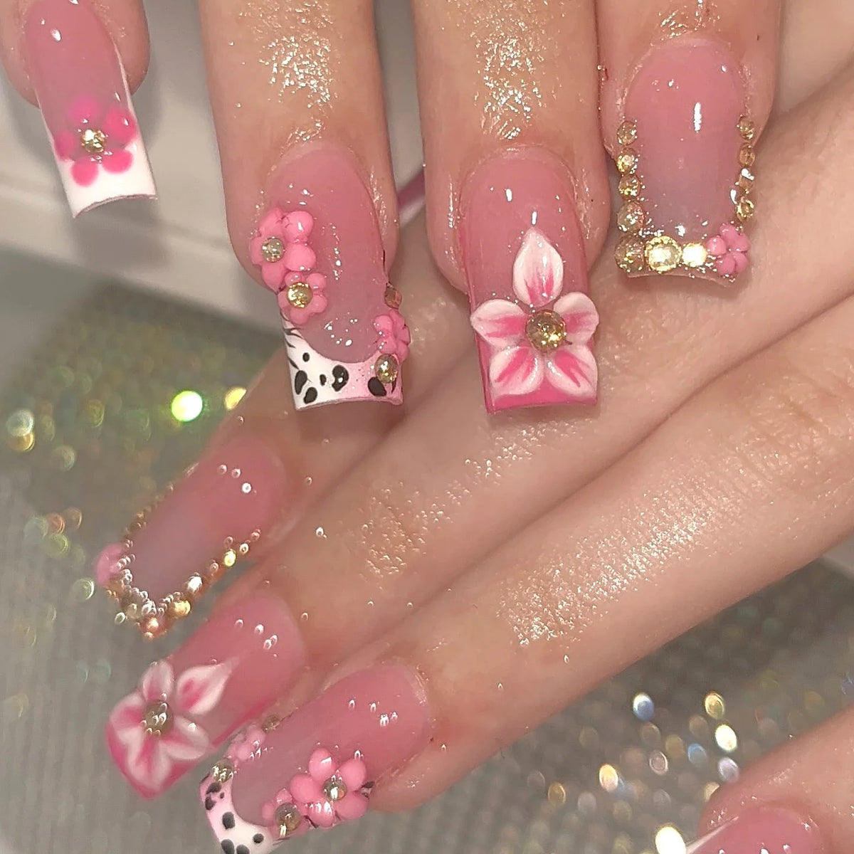 Evangeline Pink Press On Nails