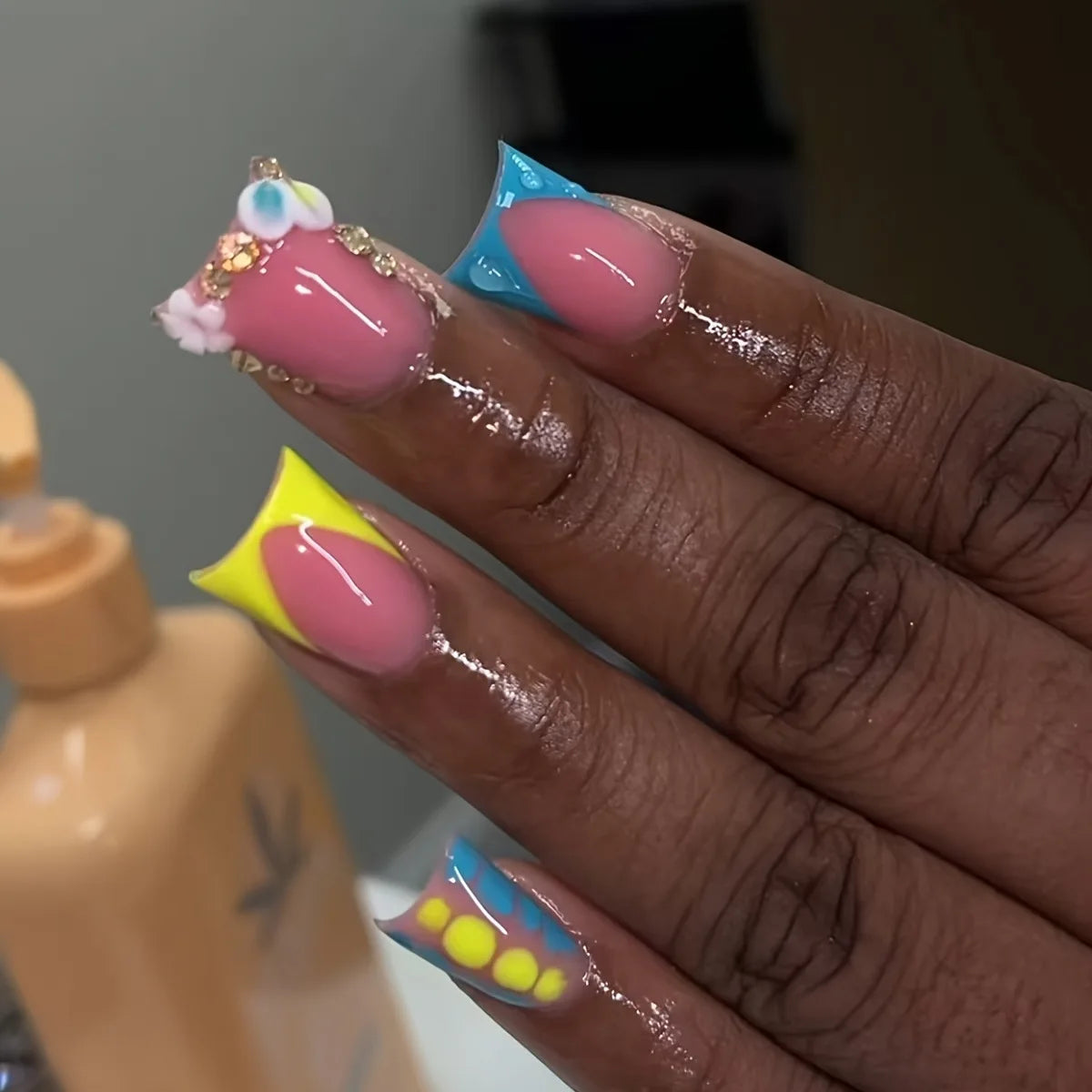 Hallie Multicolor Press On Nails