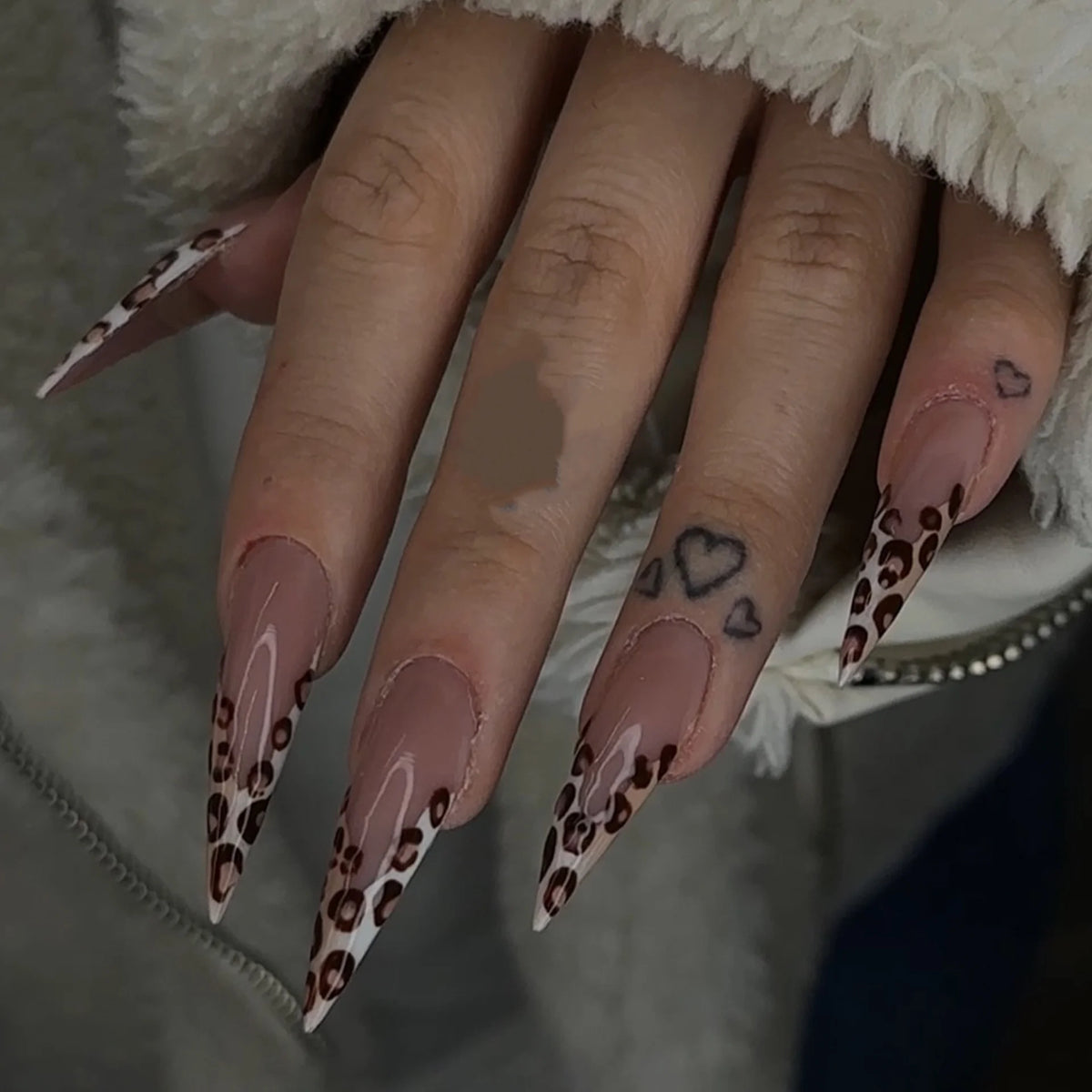 Rose Leopard Press On Nails