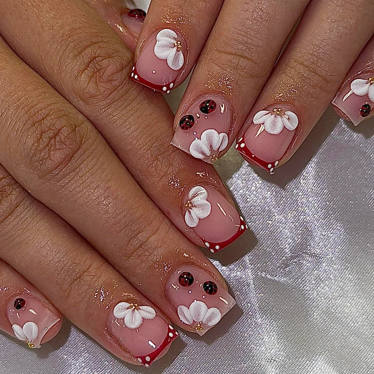 Camille Red Press On Nails