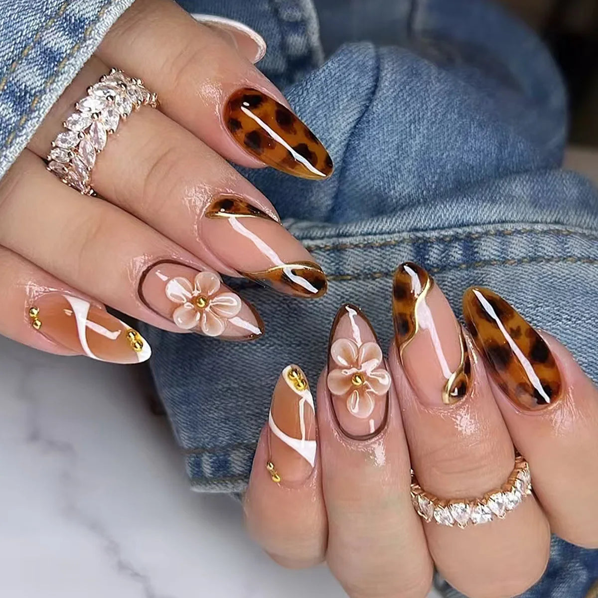 Sabrina Tortoiseshell Press On Nails