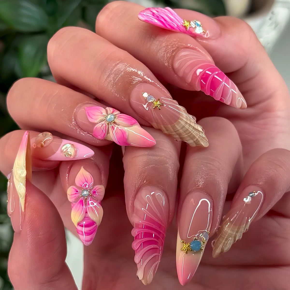 Alessandra Pink Press On Nails
