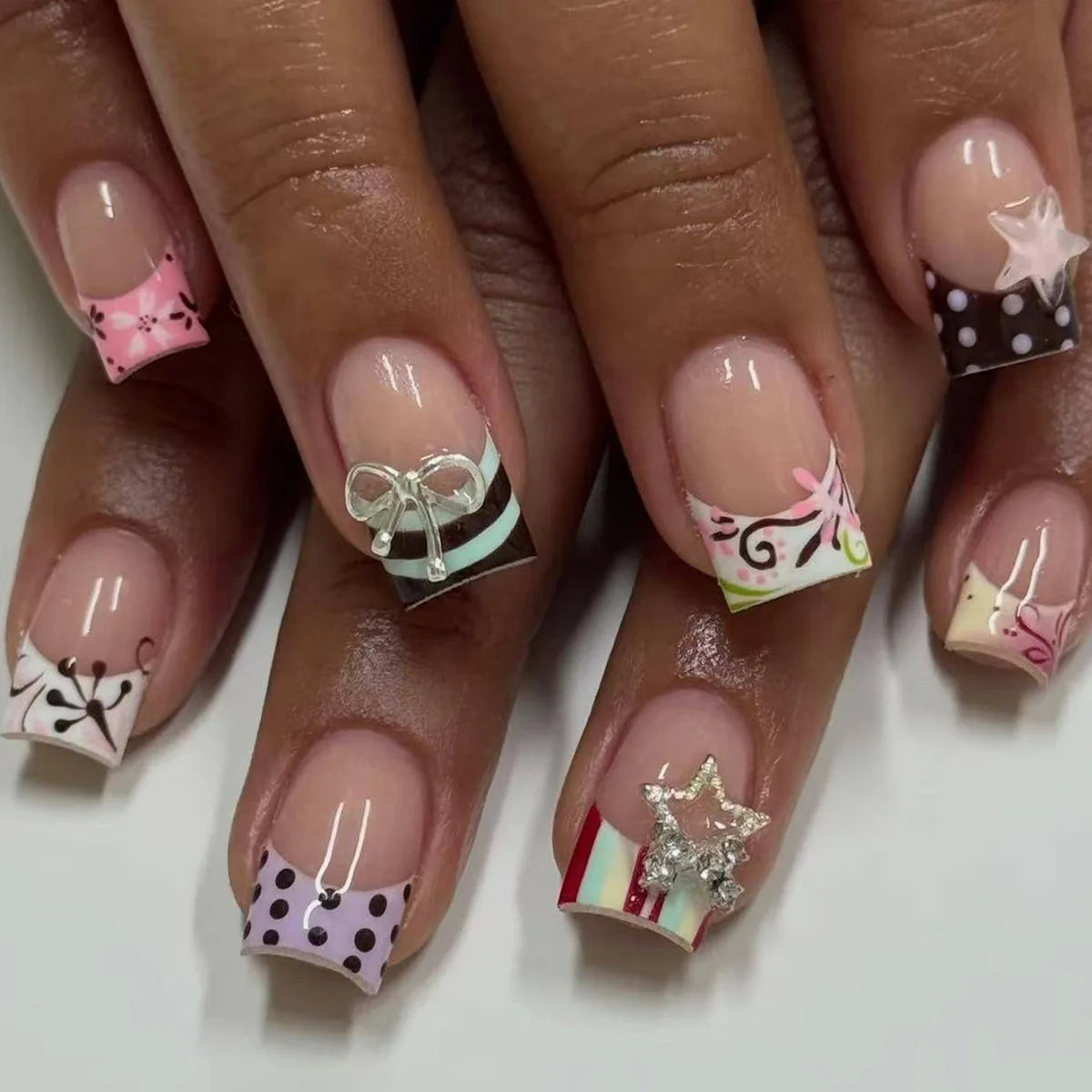 Emery Multicolor Press On Nails