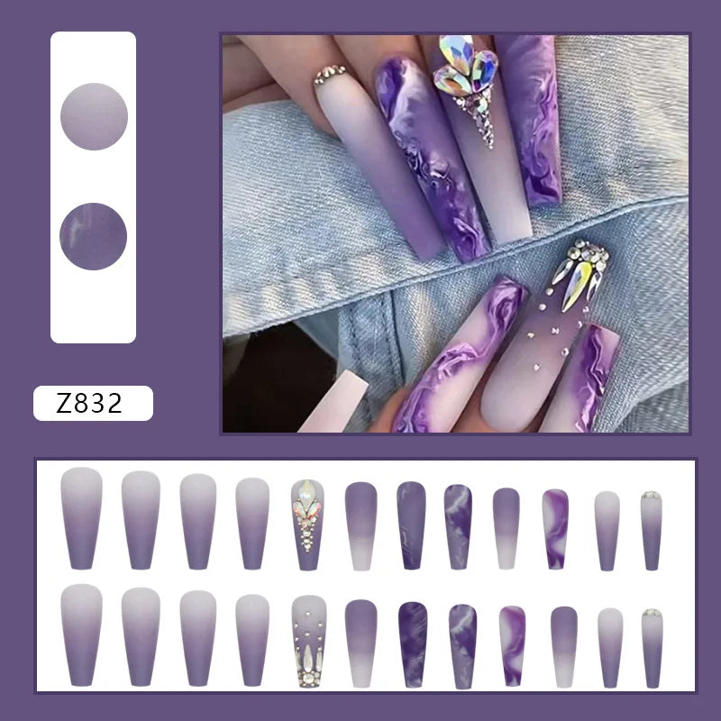 Alora Purple Press On Nails