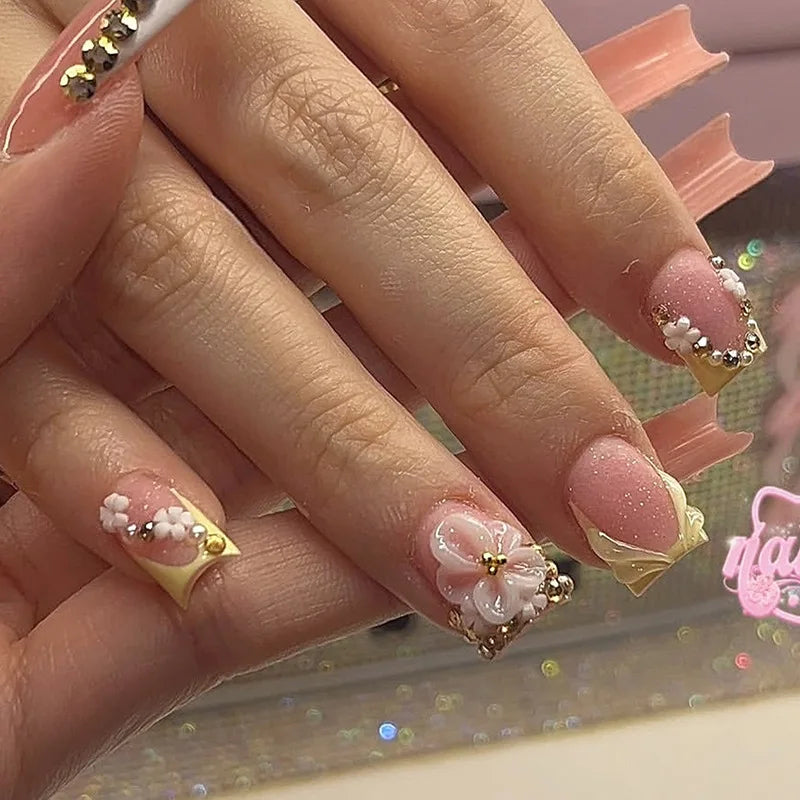 Olive Gold Press On Nails