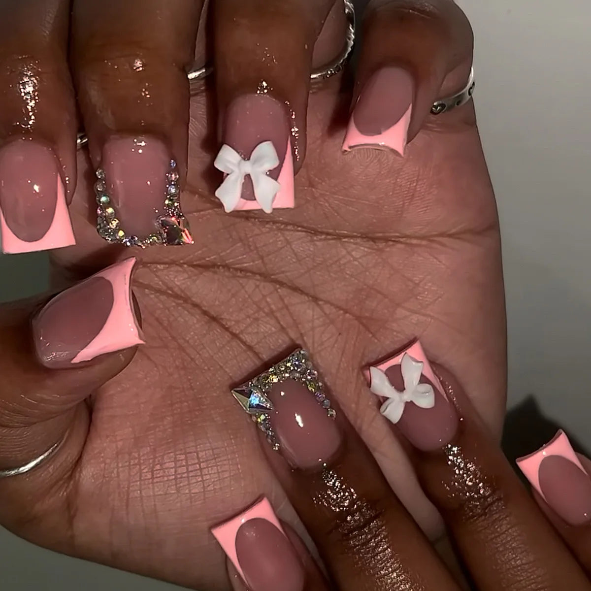 Aria Peach Pink Press On Nails