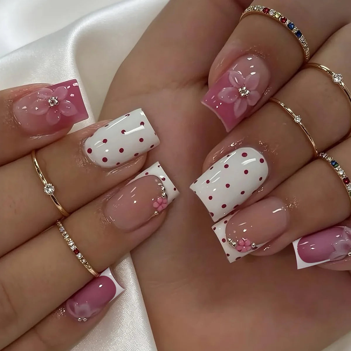 Freya White Press On Nails