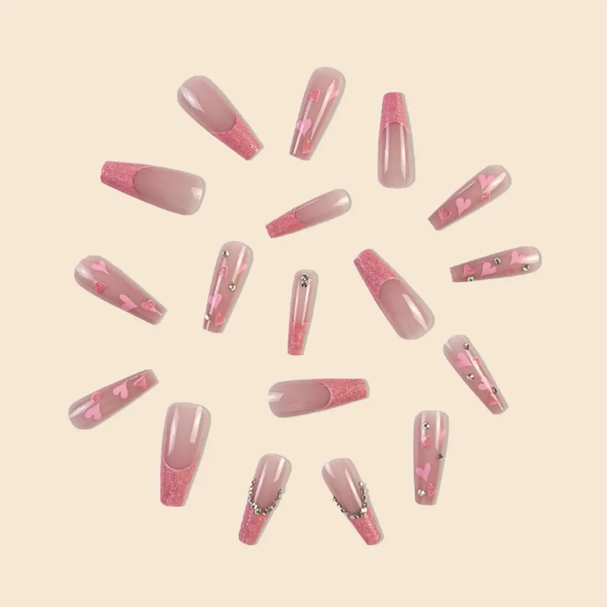 Lily Pink Press On Nails