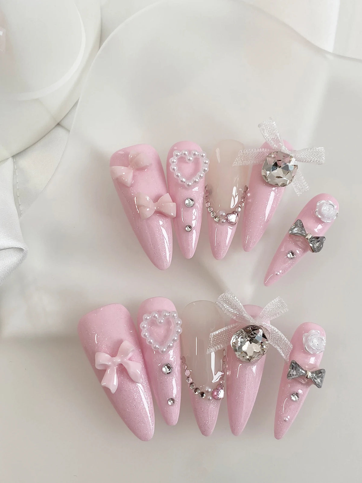 Liana Pink Press On Nails