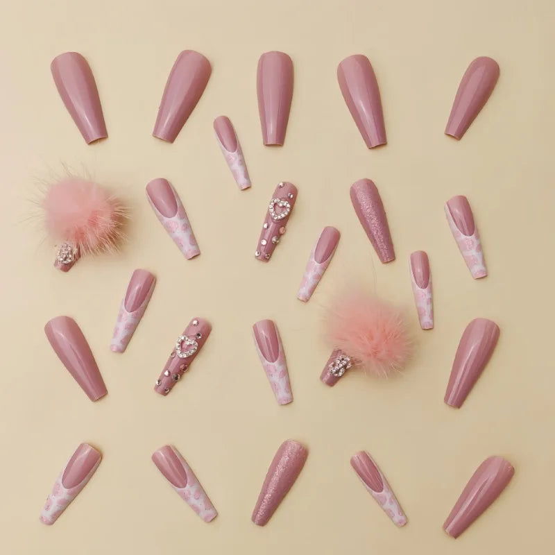 Amelia Pink Press On Nails