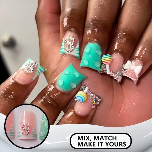 Catherine Mint Press On Nails