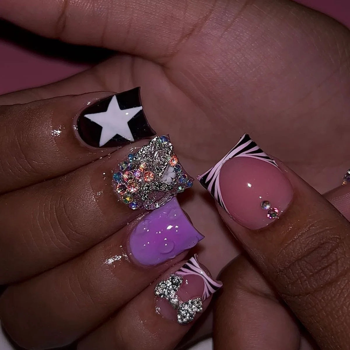 Blake Purple Press On Nails