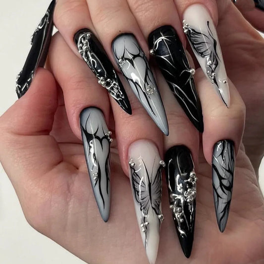 Raven Black Press On Nails