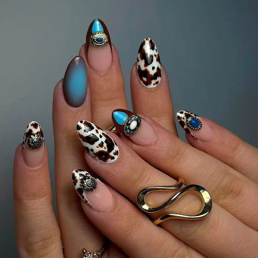 Poppy Blue Press On Nails