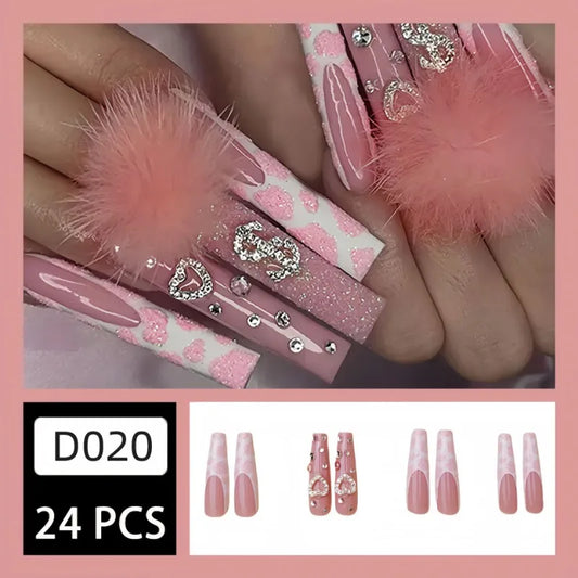 Amelia Pink Press On Nails