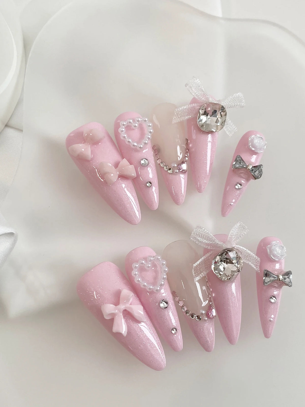 Liana Pink Press On Nails