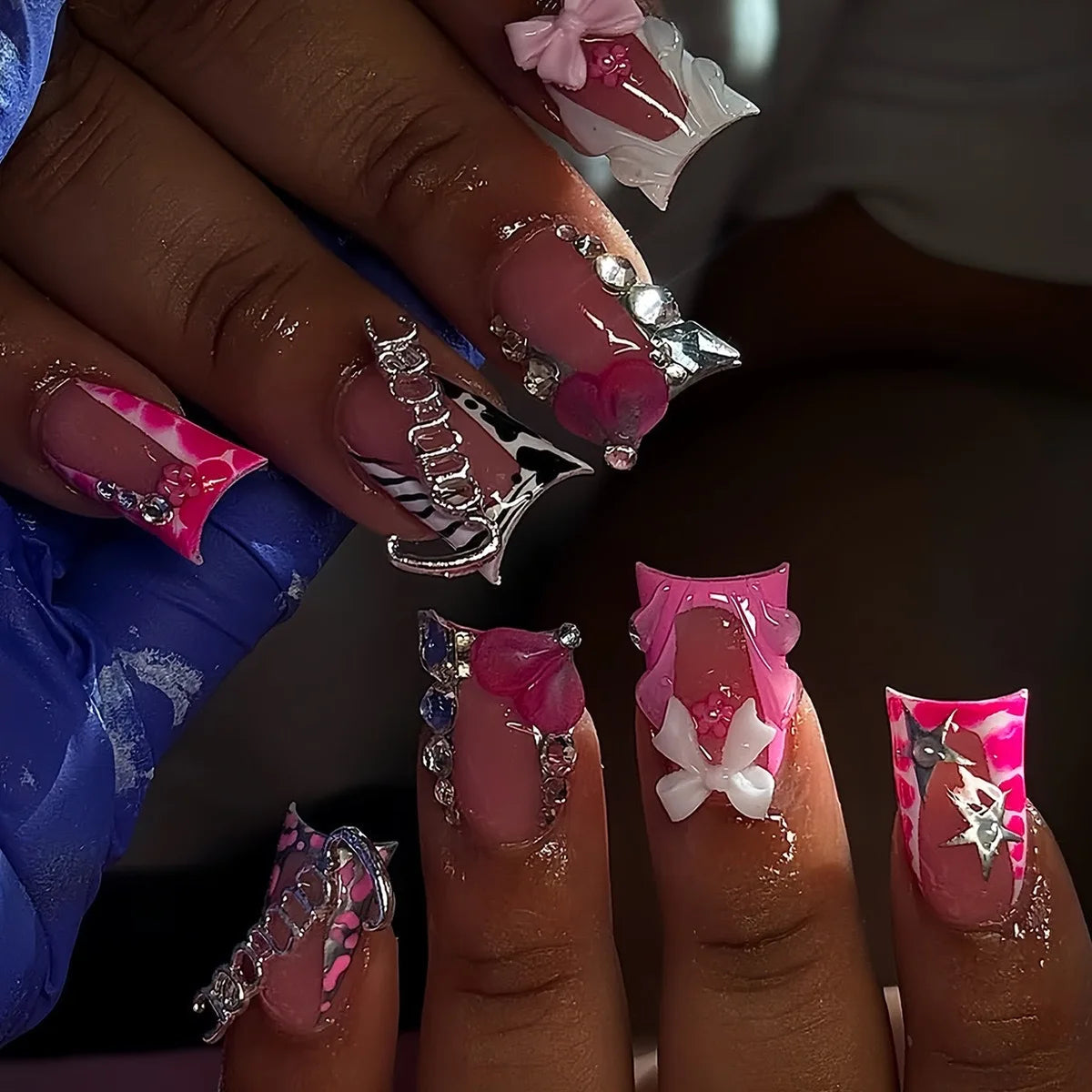 Camilla Hot Pink Press On Nails
