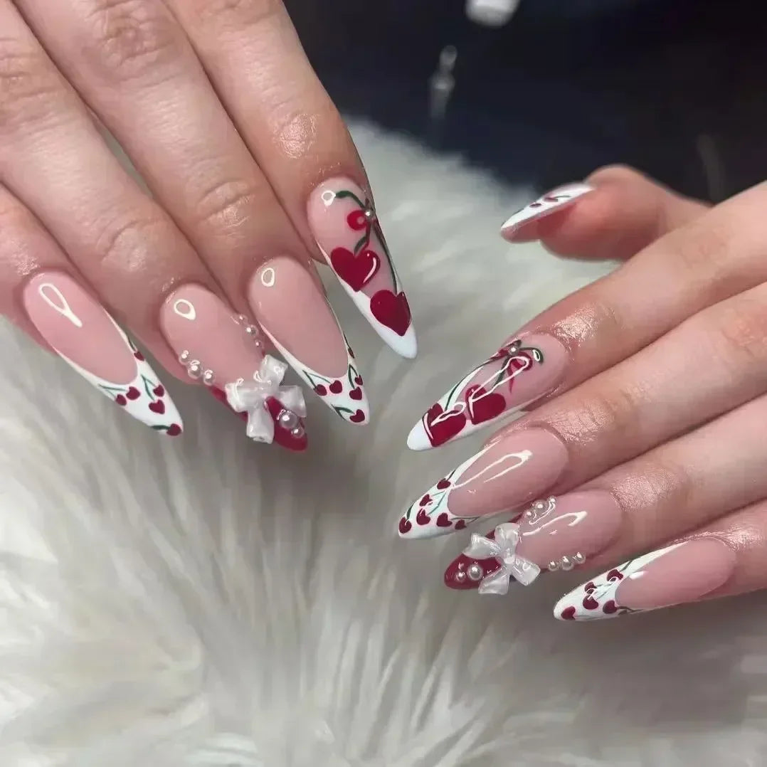Violet Cherry Red Press On Nails
