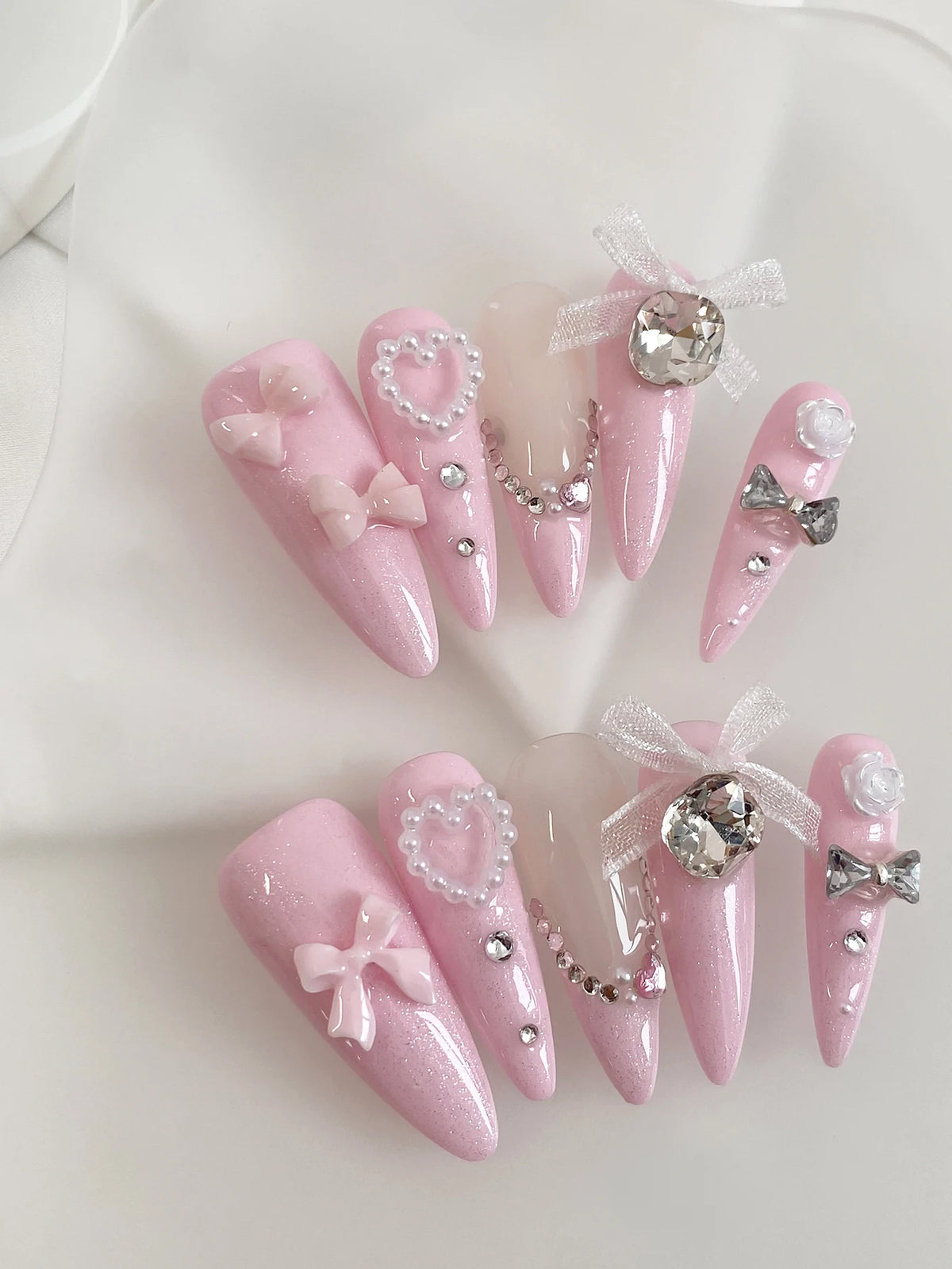 Liana Pink Press On Nails