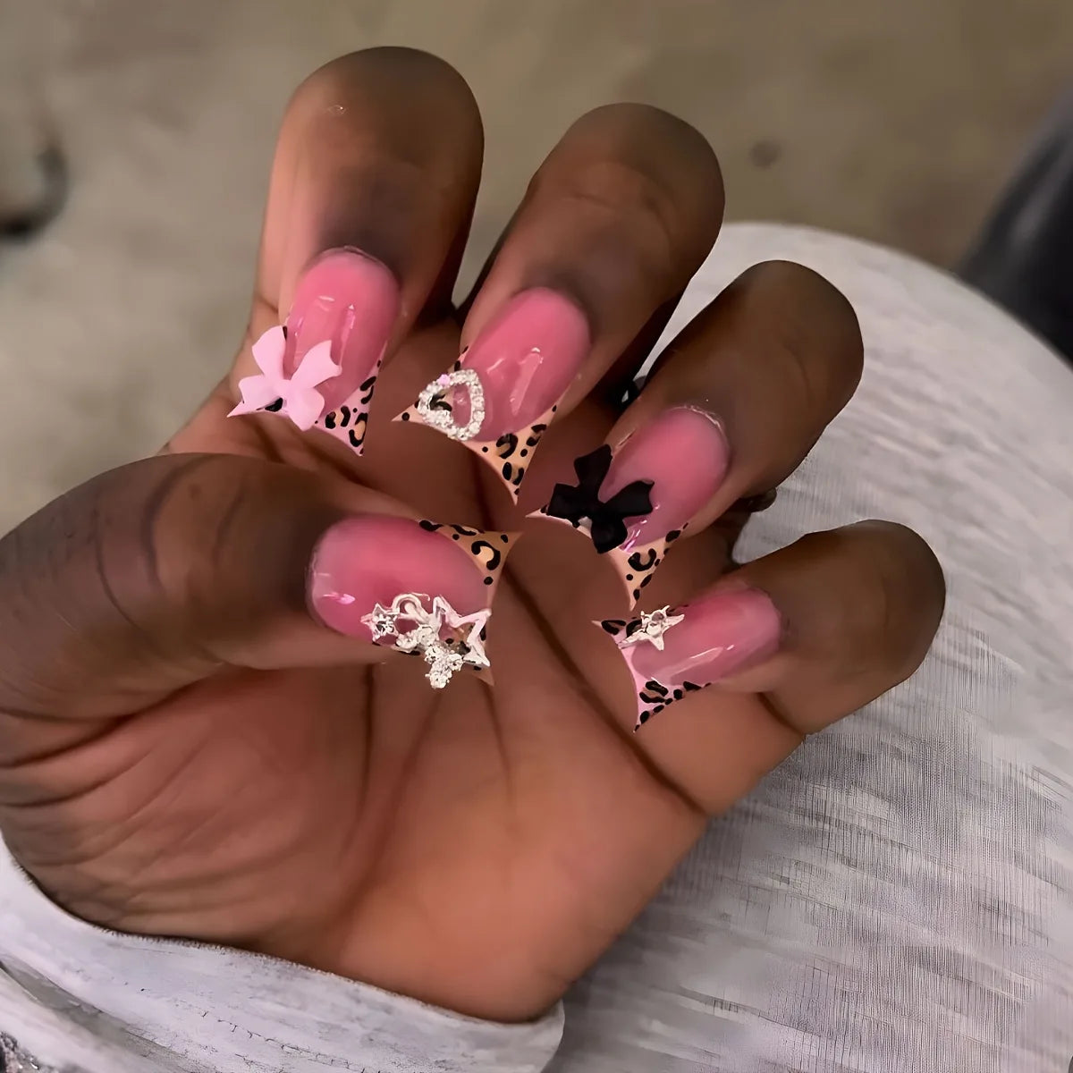 Hope Pink Leopard Press On Nails