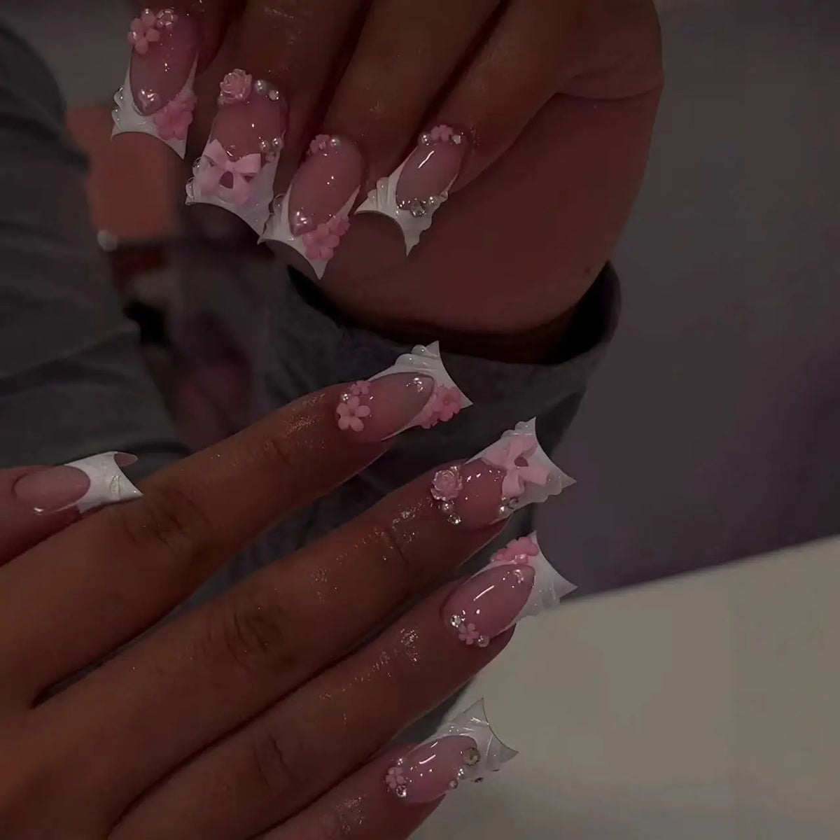 Becca White Press On Nails