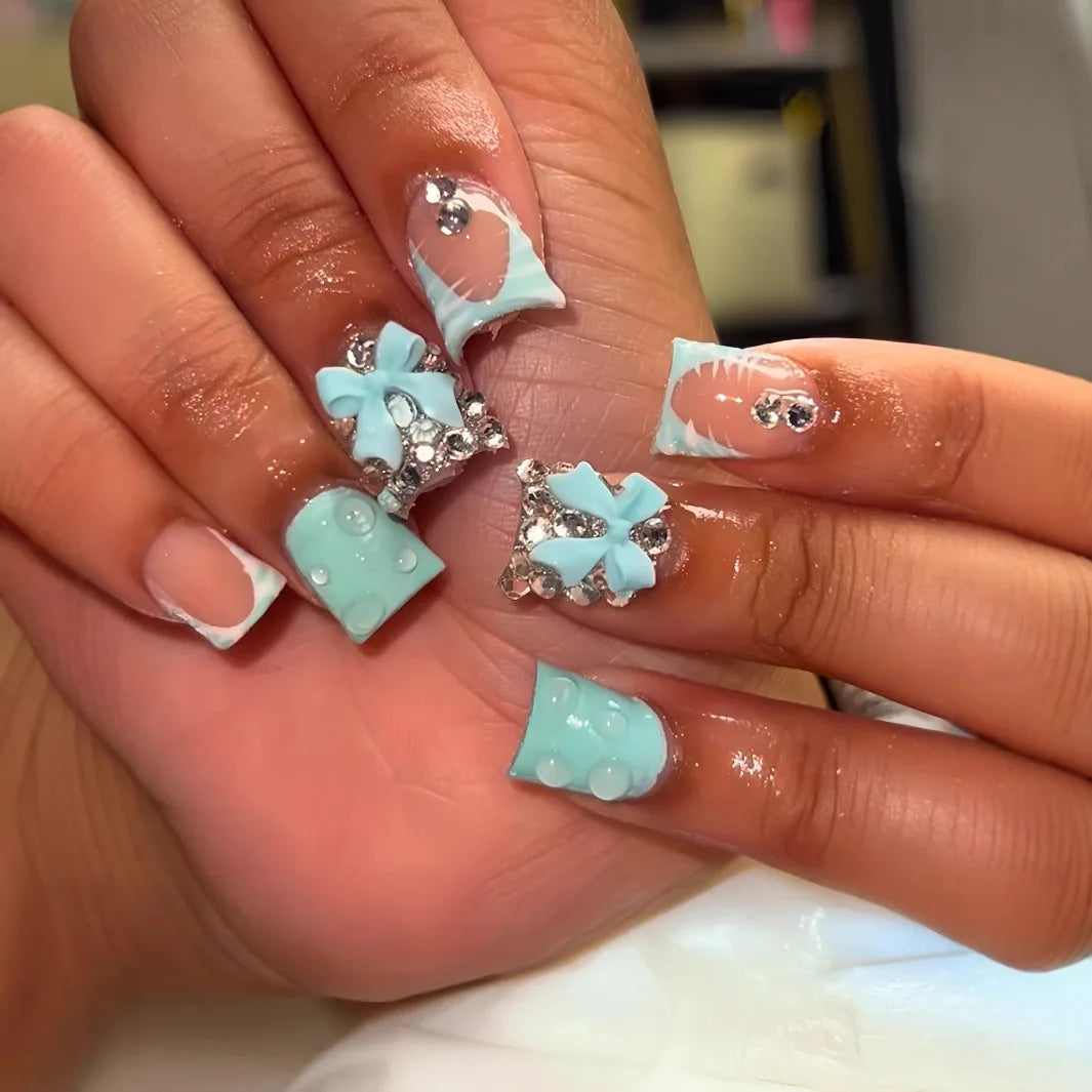 Bianca Aqua Press On Nails