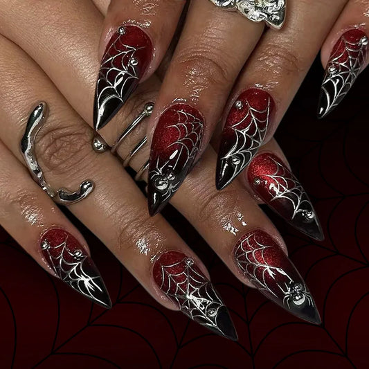 Ainsley Red Press On Nails