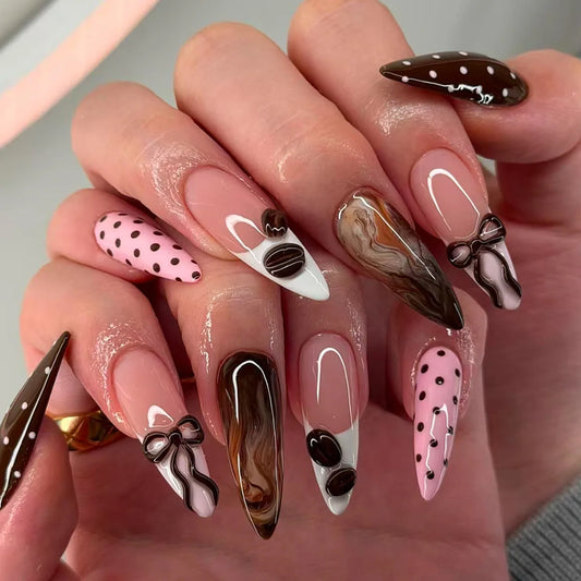 Naomi Mocha Press On Nails