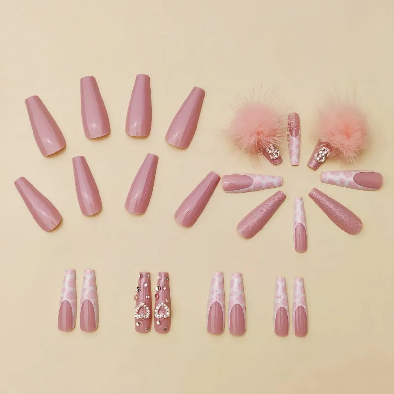 Amelia Pink Press On Nails
