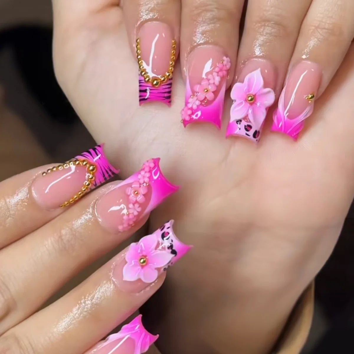 Jade Hot Pink Press On Nails